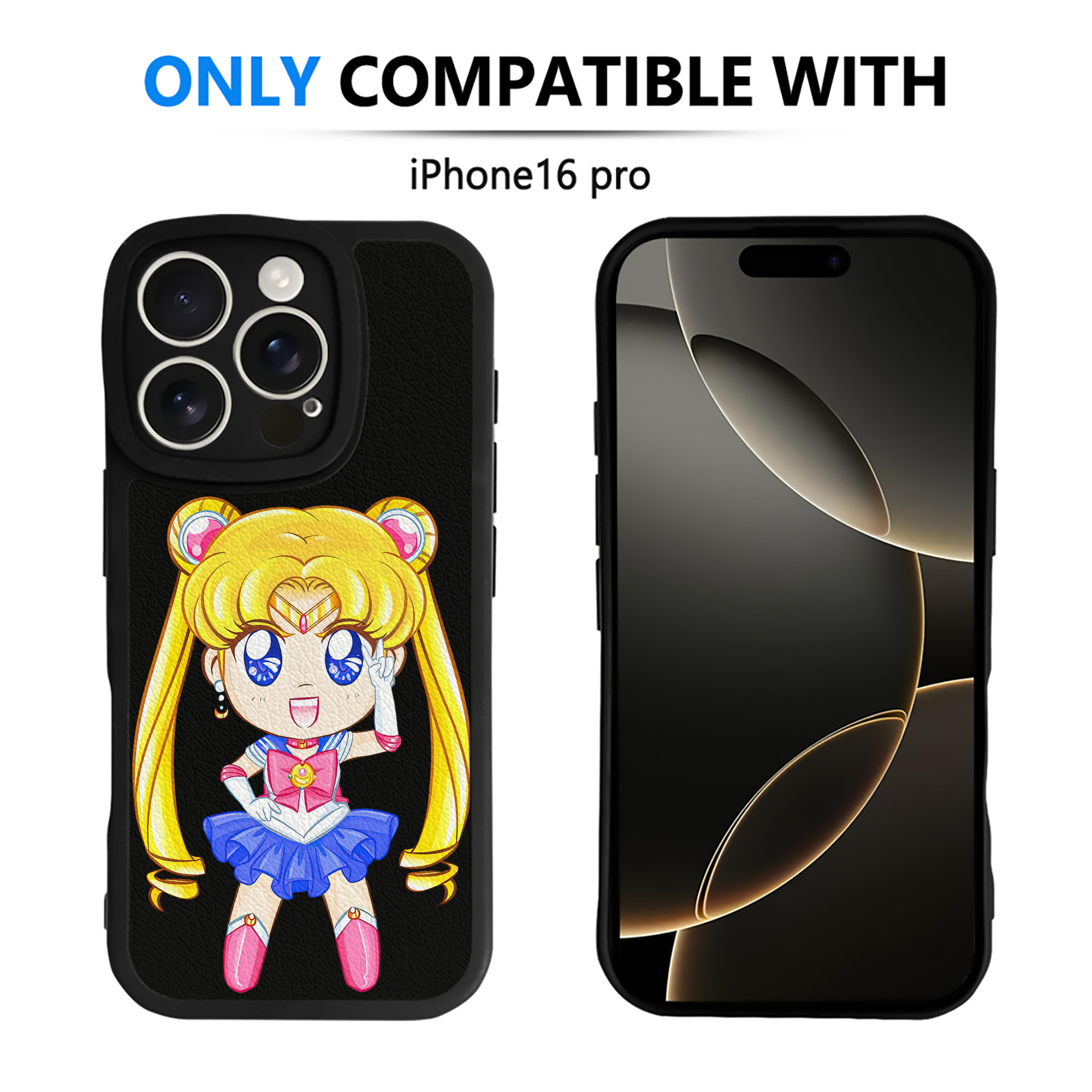 （画像用） 美少女戦士セーラームーン 月野 うさぎ つきの うさぎ Sailor Moon Tsukino Usagi 【iPhone 16シリーズ対応】シリコンスマホケース（レザー調） 材質：シリコン